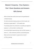Module 5 Carpentry - Floor Systems - Part 1 Exam Questions and Answers  100&percnt; Solved