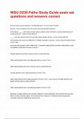 WGU D236 Patho Study Guide exam set questions and answers correct