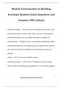 Module 8 Introduction to Building  Envelope Systems Exam Questions and  Answers 100&percnt; Solved