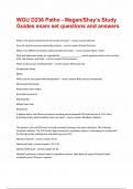 WGU D236 Patho - Megan&sol;Shay&rsquo;s Study Guides exam set questions and answers