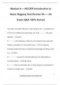 Module 6-----NCCER Introduction to  Basic Rigging Test Review 36------54 Exam Q&A 100&percnt; Solved