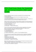 IFPO Final Exam Study Set Questions with All Correct Answers 2025 Latest Update 