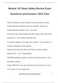 Module 101 Basic Safety Review Exam  Questions and Answers 100&percnt; Pass
