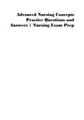 Advanced Nursing Concepts Practice Questions and Answers &vert; Nursing Exam Prep