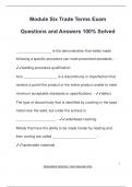 Module Six Trade Terms Exam  Questions and Answers 100&percnt; Solved
