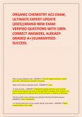  ORGANIC CHEMISTRY ACS EXAM&comma; ULTIMATE EXPERT UPDATE &lpar;2025&rpar;&vert;BRAND NEW EXAM VERIFIED QUESTIONS WITH 100&percnt; CORRECT ANSWERS&comma; ALREADY GRADED A&plus;&vert;GUARANTEED SUCCESS&period;