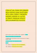  CFRN ACTUAL EXAM 2025&vert;BRAND NEW VERIFIED EXAM QUESTIONS WITH 100&percnt; CORRECT ANSWERS&comma; ALREADY GRADED A&plus;&vert;LATEST ULTIMATE PREMIUM UPDATE 2025&vert;GUARANTEED SUCCESS&period;