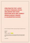      CFRN PRACTICE TEST&comma; LATEST ULTIMATE PREMIUM UPDATE 2025&vert;BRAND NEW EXAM QUESTIONS WITH 100&percnt; CORRECT ANSWER&vert;ALREADY GRADED A&plus;&vert;GUARANTEED SUCCESS&period;