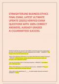  STRAIGHTERLINE BUSINESS ETHICS FINAL EXAM&comma; LATEST ULTIMATE UPDATE &lpar;2025&rpar;&vert;VERIFIED EXAM QUESTIONS WITH 100&percnt; CORRECT ANSWERS&comma; ALREADY GRADED A&plus;&vert;GUARANTEED SUCCESS&period;