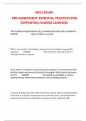 WGU-&lpar;D169&rpar;  PRE-ASSESSMENT&colon; ESSENTIAL PRACTICES FOR SUPPORTING DIVERSE LEARNERS