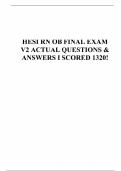 HESI RN OB FINAL EXAM V2 ACTUAL QUESTIONS & ANSWERS I SCORED 1320&excl;