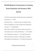 NCCER Module 5 Introduction to Cooling Exam Questions and Answers 100&percnt;  Solved