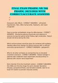 FINAL EXAM PHARM&colon; NR 566 PHARM&comma; 2025&sol;2026 WITH CORRECT&sol;ACCURATE ANSWERS