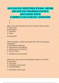 ADVANCED MIDTERM EXAM&colon; NR566 ADVANCED PHARMACOLOGY&comma; 2025&sol;2026 WITH CORRECT&sol;ACCURATE ANSWERS
