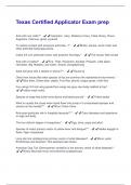  Texas Certified Applicator Exam prep Questions And Answers Rated A&plus; New Update Assured Satisfaction