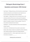 Pathogenic Bacteriology Exam 1 Questions and Answers 100&percnt; Solved
