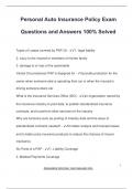 AUTO INSURANCE EXAM PACKAGE DEAL QUESTIONS AND VERIFIED DETAILED ANSWERS &vert; 100&percnt; GUARANTEED PASS &vert; ALREADY GRADED A&plus;