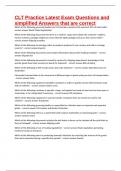 CLT Practice Latest Exam Questions and simplified Answers that are correct