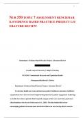NUR 550 TOPIC 7 ASSIGNMENT BENCHMARK EVIDENCE BASED PRACTICE PROJECT LITERATURE REVIEW