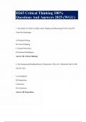 D265 Critical Thinking 100&percnt; Questions And Answers 2025 &lpar;WGU&rpar;