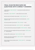 FINAL EXAM REVIEW NURS 550 QUESTIONS WITH CORRECT ANSWERS 