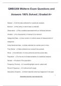 QMB3200 Midterm Exam Questions and  Answers 100&percnt; Solved &vert; Graded A&plus;