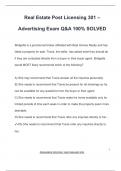 POST LICENSING 301 EXAM PACKAGE DEAL QUESTIONS AND VERIFIED DETAILED ANSWERS &vert; 100&percnt; GUARANTEED PASS &vert; ALREADY GRADED A&plus;