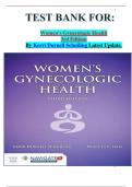 TEST BANK FOR&colon; Women's Gynecologic Health 3rd Edition By Kerri Durnell Schuiling Latest Update&period;