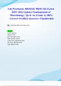Lab Practicum&colon; BIOS242&sol; BIOS 242 &lpar;Latest 2025&sol; 2026 Update&rpar; Fundamentals of Microbiology &vert; Qs & As&vert; Grade A&vert; 100&percnt; Correct &lpar;Verified Answers&rpar;- Chamberlain