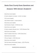 Santa Clara County Exam Questions and  Answers 100&percnt; Solved &vert; Graded A&plus;