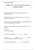 CHEM 101 Lab Exam Questions & Answers 2025