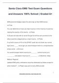 Santa Clara EMS Test Exam Questions  and Answers 100&percnt; Solved &vert; Graded A&plus;