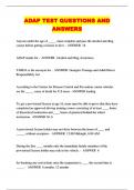 ADAP TEST QUESTIONS AND ANSWERS