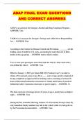 ADAP FINAL EXAM QUESTIONS AND CORRECT ANSWERS