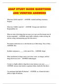 ADAP STUDY GUIDE QUESTIONS AND VERIFIED ANSWERS