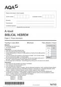 AQA A-level BIBLICAL HEBREW Paper 2 JUNE 2024 QUESTION PAPER&colon; Prose Literature