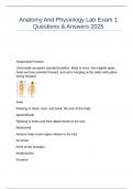 Anatomy And Physiology Lab Exam 1 Questions & Answers 2025
