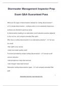 Stormwater Management Inspector Prep Exam Q&A Guaranteed Pass