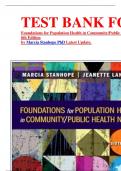 TEST BANK FOR&colon; Foundations for Population Health in Community&sol;Public Health Nursing  6th Edition by Marcia Stanhope PhD Latest Update&period; 