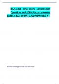 BIOL 1353 - Final Exam &ndash; Actual Exam Questions and 100&percnt; Correct answers LATEST 2025 UPDATE&comma; GUARANTEED A&plus;