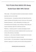 TCC PTLEA FDLE SOCE CPO Study  Guide Exam Q&A 100&percnt; Solved