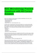 BOC Microbiology Practice Questions with All Correct Answers 