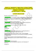 CRITICAL THINKING CARDS FOR ATI PROCTORED EXAM WITH 36 WELL ELABORATED QUESTIONS AND CORRECT ANSWERS&period; GUARANTEED A&plus; GRADE LATEST UPDATE 2025
