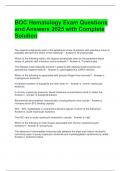 BOC Hematology Exam Questions and Answers 2025 with Complete Solution
