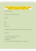 TEAS 7 Math Practice Test With 100&percnt; Verified Solutions &vert; Updated & Verified &vert; 2025