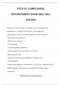 TITLE IX&comma; COMPLIANCE&comma;  ENFORCEMENT EXAM Q&A 100&percnt;  SOLVED