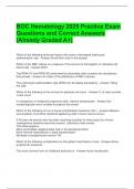  BOC Hematology 2025 Practice Exam Questions and Correct Answers &lpar;Already Graded A&plus;&rpar;