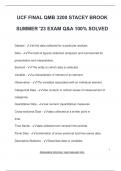 UCF FINAL QMB 3200 STACEY BROOK  SUMMER '23 EXAM Q&A 100&percnt; SOLVED