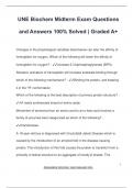 UNE Biochem Midterm Exam Questions  and Answers 100&percnt; Solved &vert; Graded A&plus;