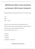 UNE Biochem Week 2 Exam Questions  and Answers 100&percnt; Solved &vert; Graded A&plus;